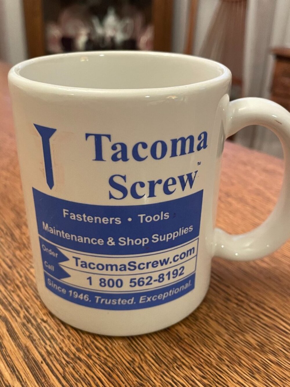 Vintage Tacoma Screw Coffee Cup Mug made in USA 12 ounces